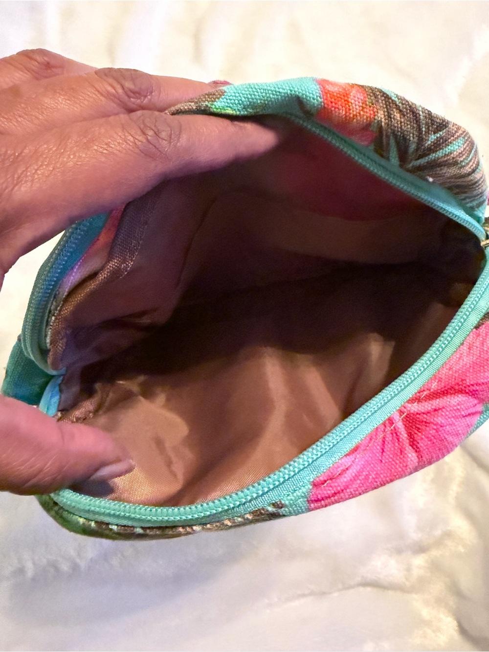Australia Floral Crossbody Bag - Turquoise & Pink - Picture 4 of 5